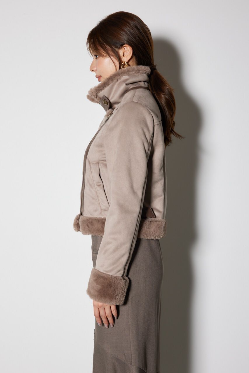 rienda「24フェイクスエードムートンライダースジャケット」|その他|