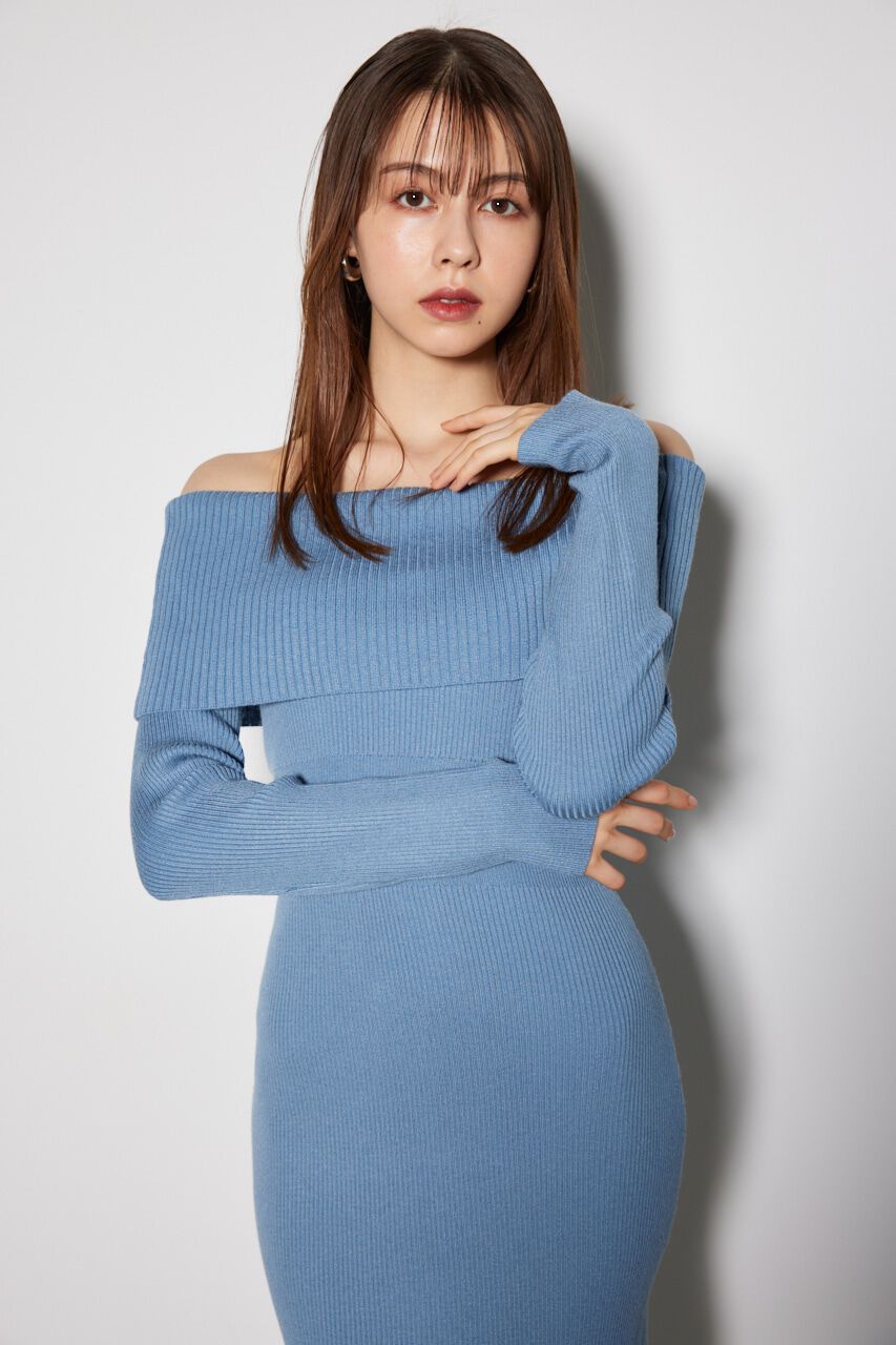 rienda「オフショルダータイトニットワンピース」|ワンピース|