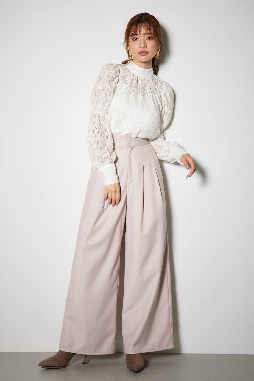 rienda「ショルダーシャーリングボウタイブラウス」|シャツ・ブラウス|