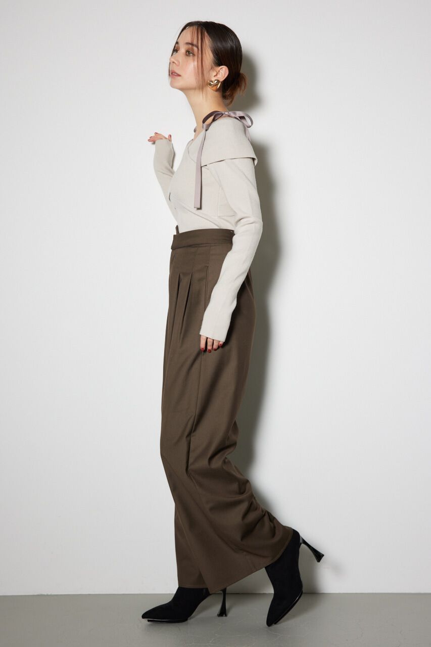 rienda「レイヤードベルトジャストウエストパンツ」|その他|