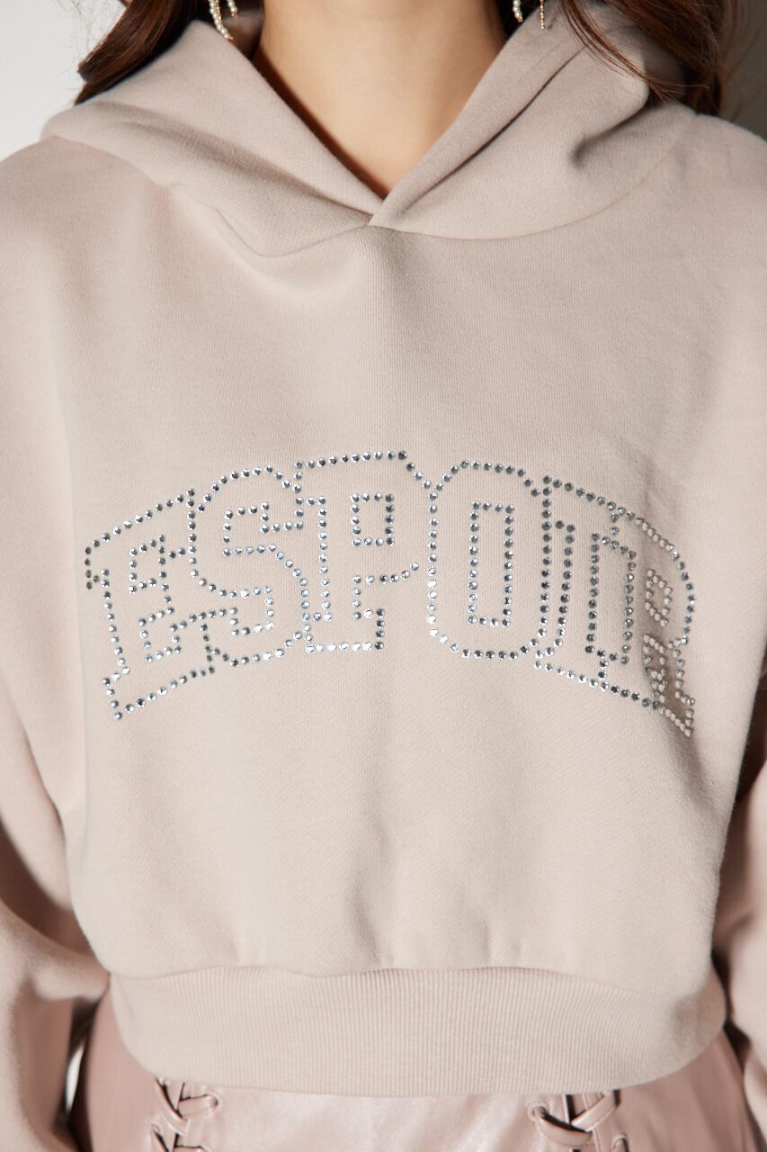 rienda「ビジューロゴフーディートップス」|パーカー|