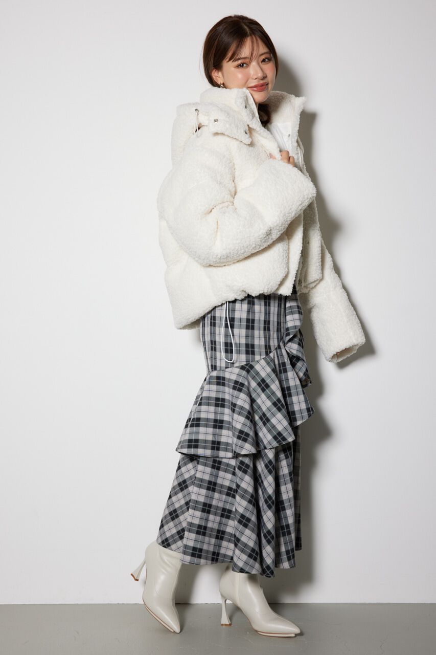 rienda「フード付きショートボアダウンジャケット」|その他|