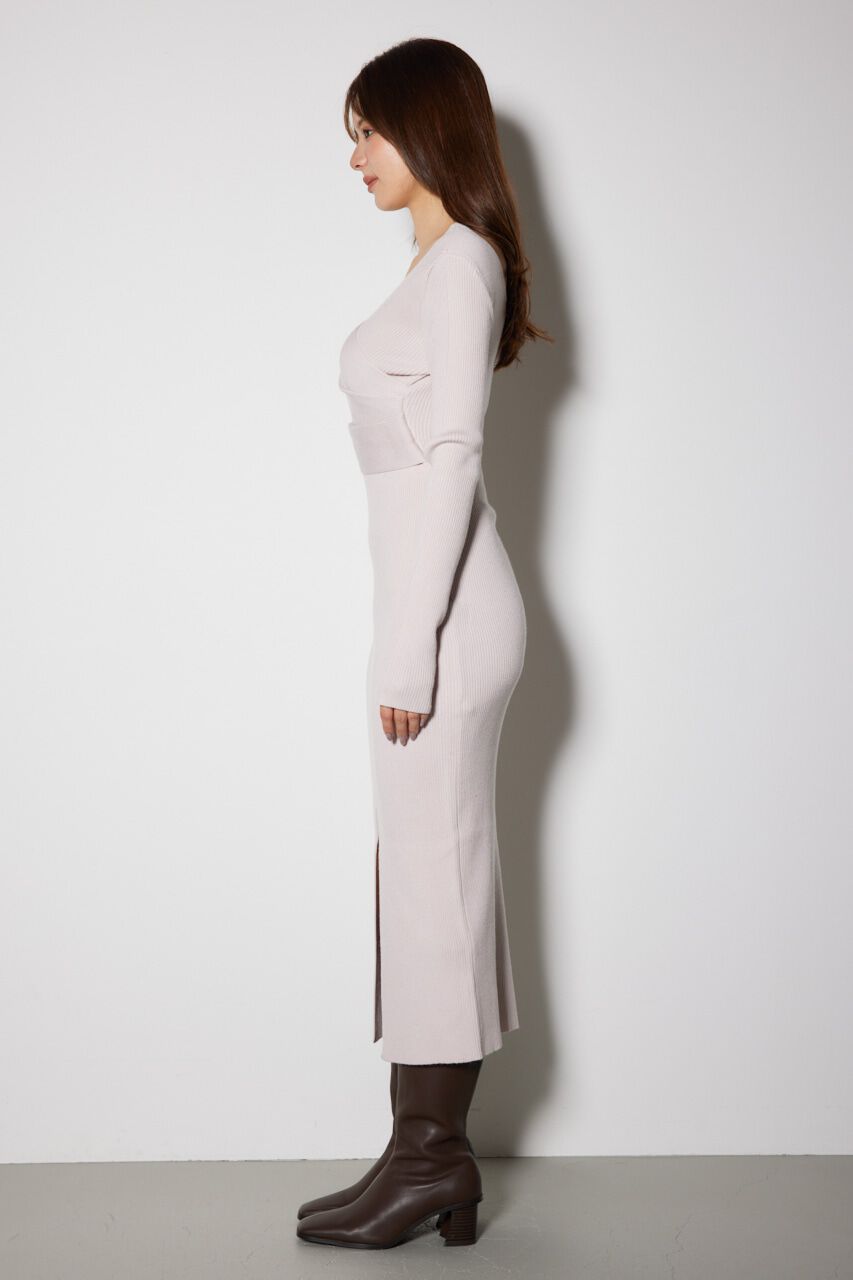 rienda「カシュクールウォッシャブルニットワンピース」|ワンピース|