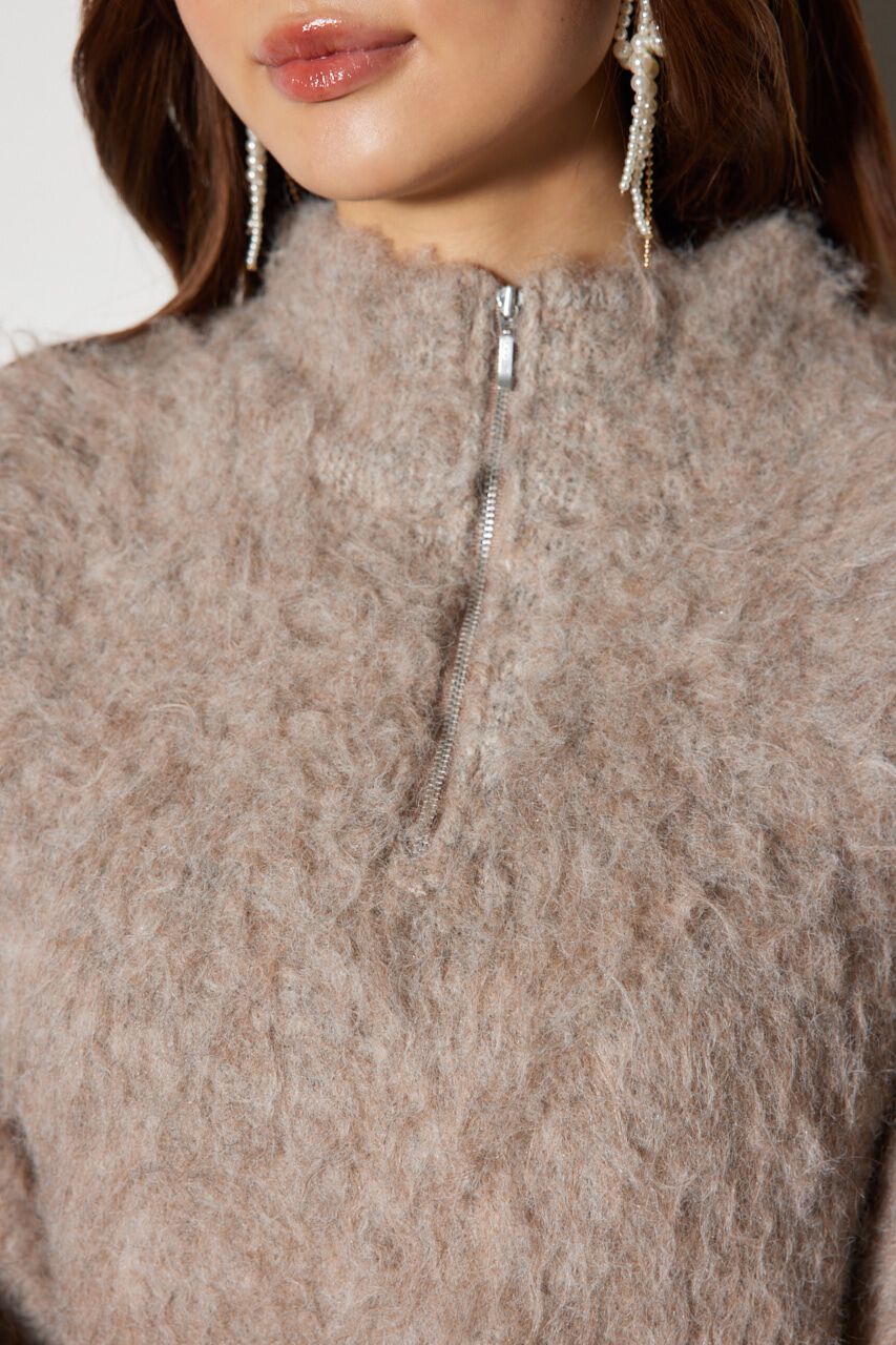 rienda「ハーフZIPソフティニットトップス」|ニット・セーター|