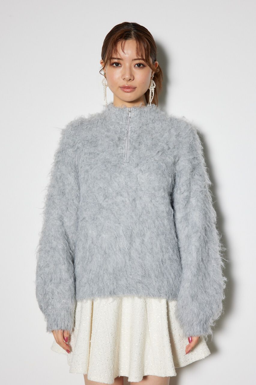 rienda「ハーフZIPソフティニットトップス」|ニット・セーター|