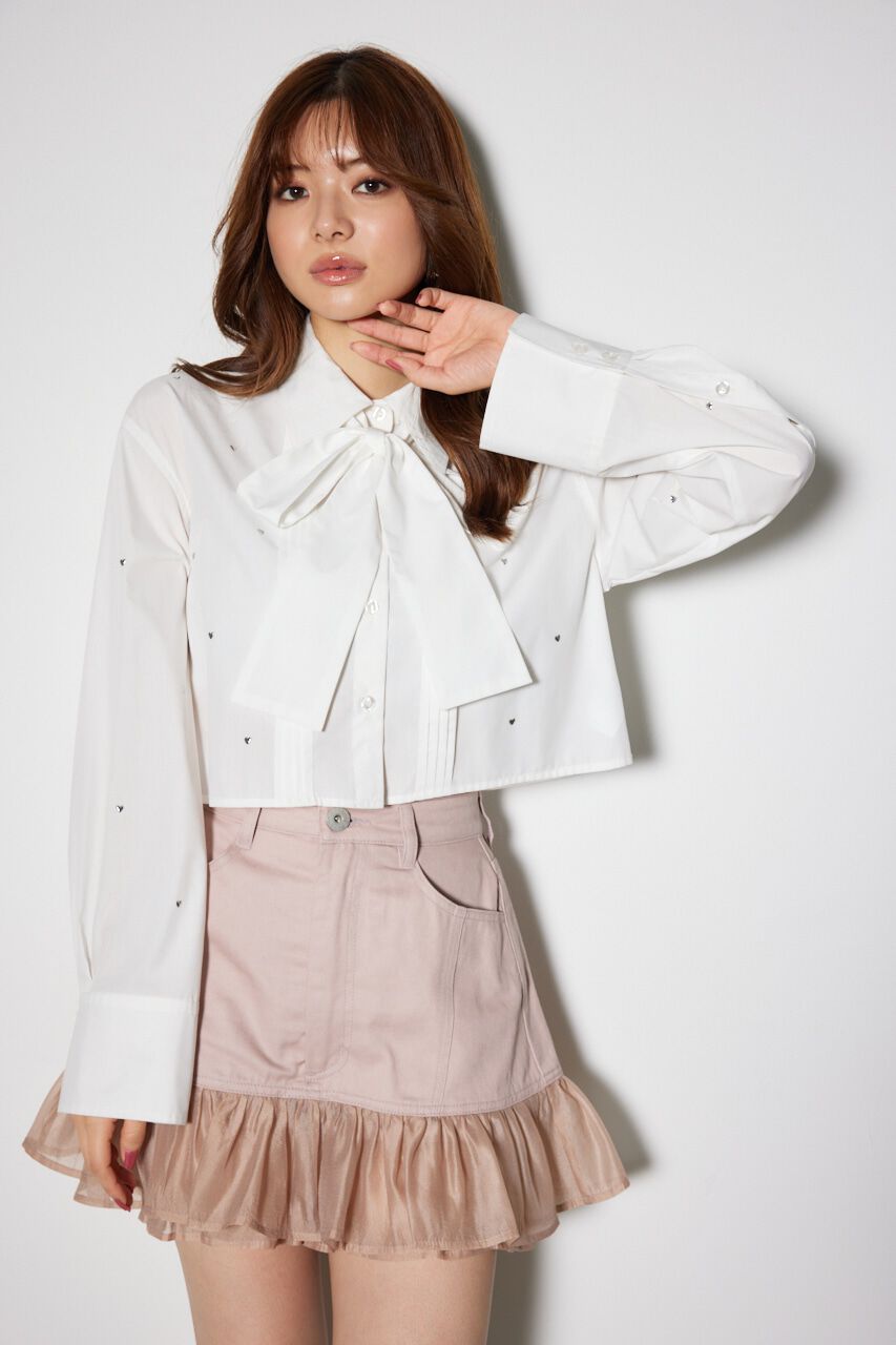 rienda「2WAYメタルドットリボンシャツ」|シャツ・ブラウス|