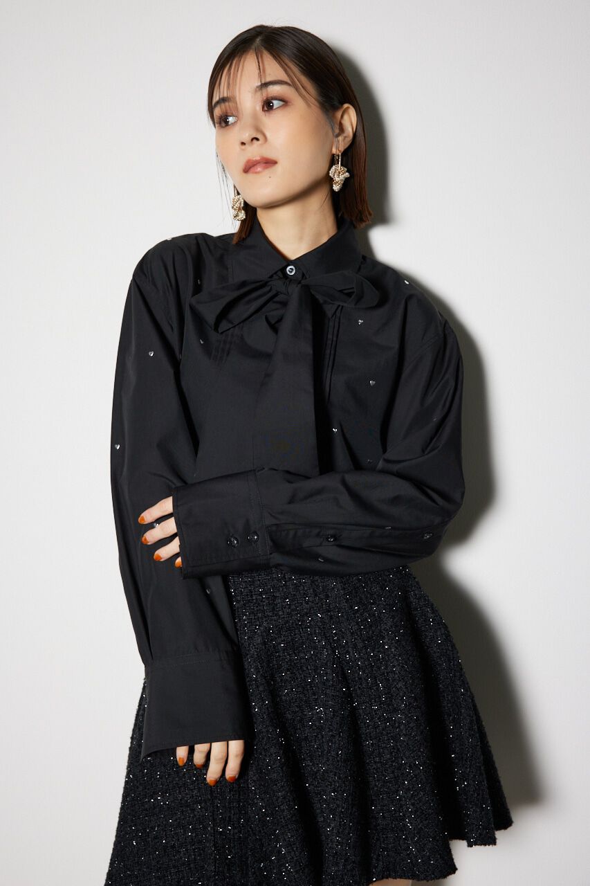 rienda「2WAYメタルドットリボンシャツ」|シャツ・ブラウス|