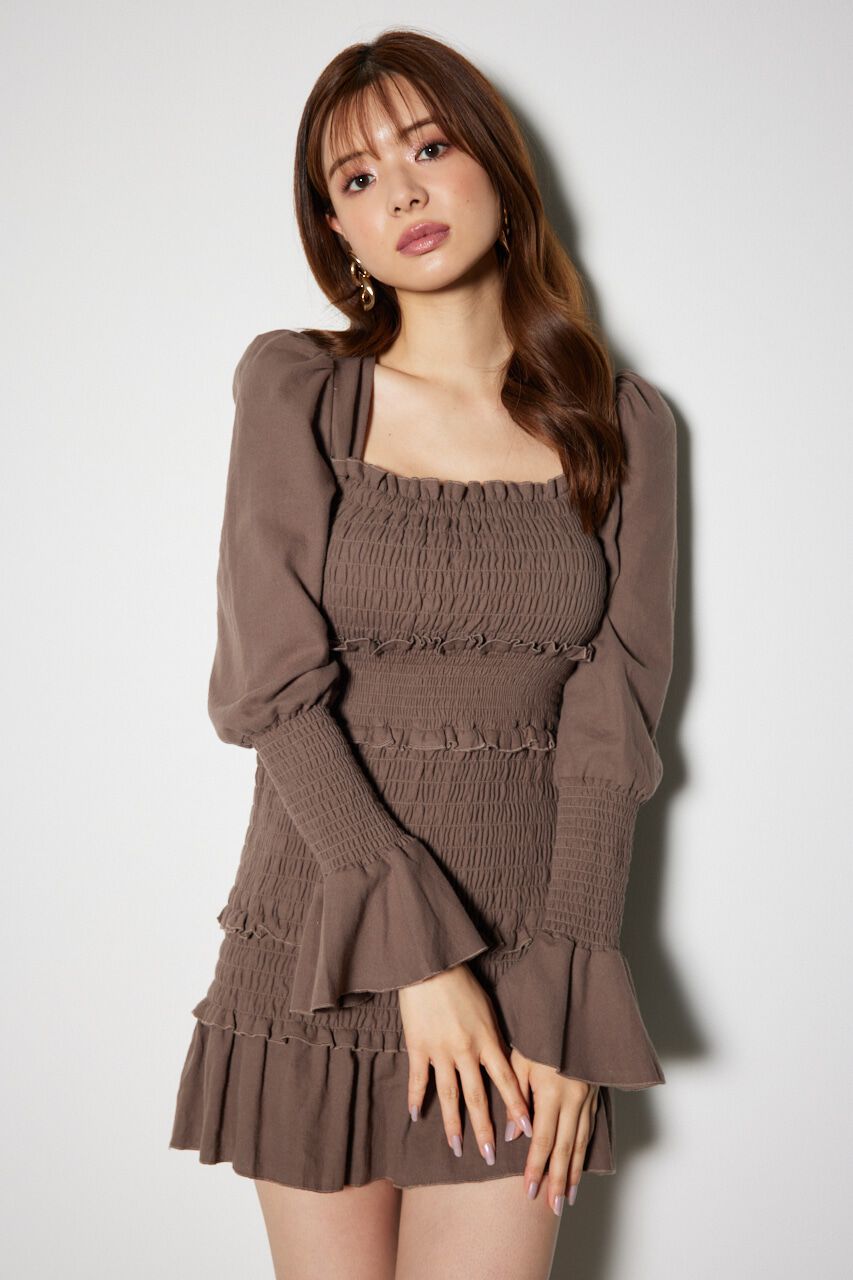 rienda「シャーリングタイトミニワンピース」|ワンピース|