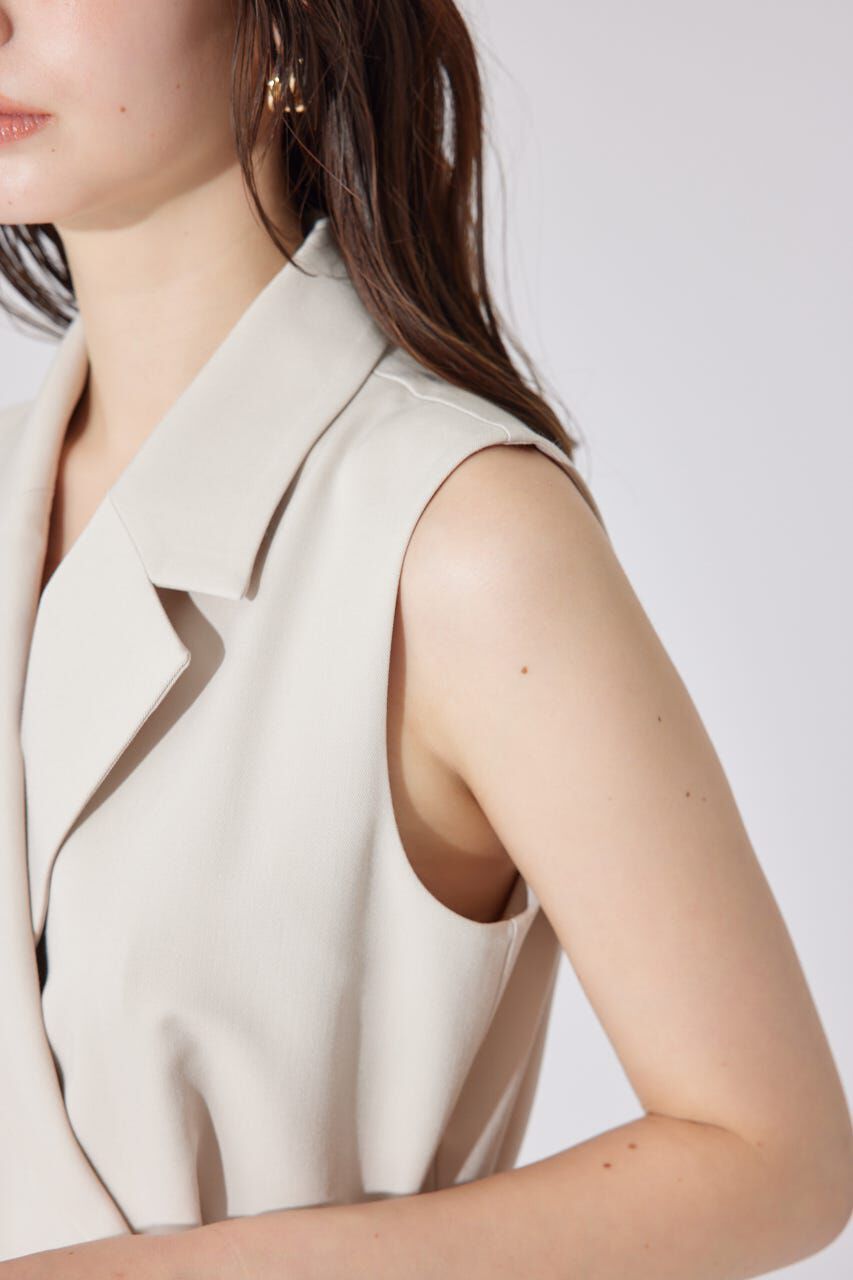 rienda「テーラードデザインノースリーブロンパース」|ワンピース|