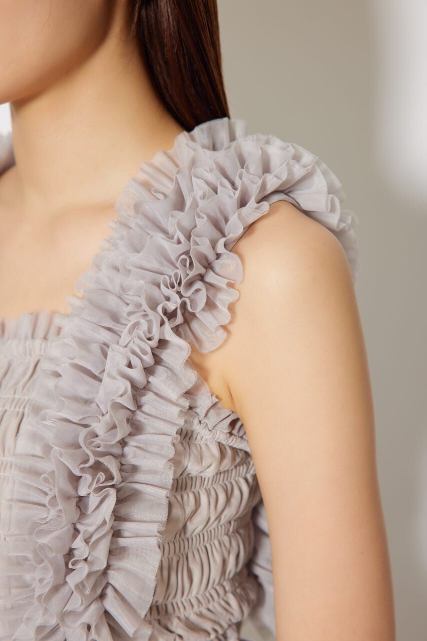 rienda「シアーチュールフリルブラウス」|シャツ・ブラウス|