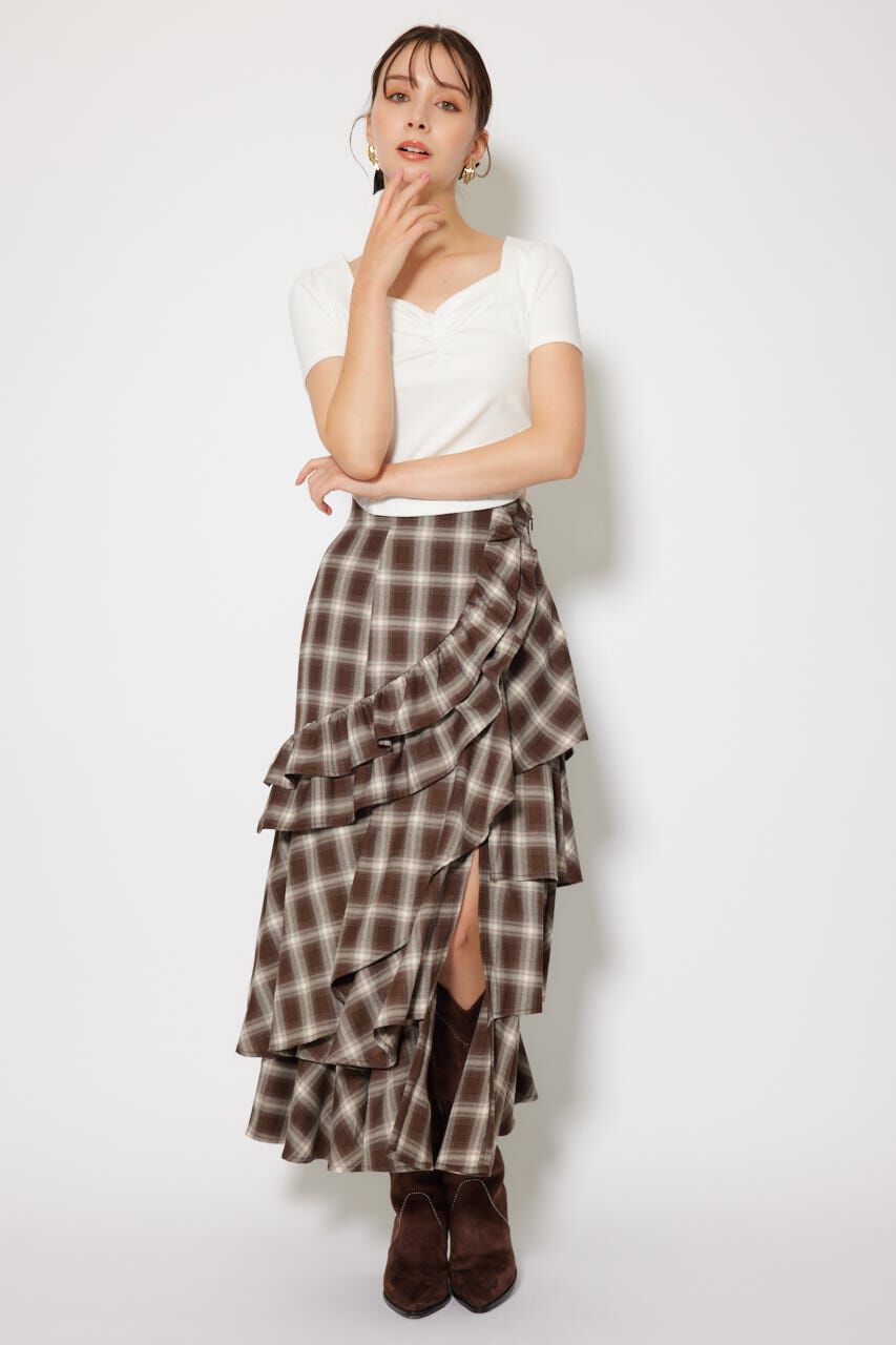 rienda「レースカッティングタイトトップス」|Tシャツ・カットソー|