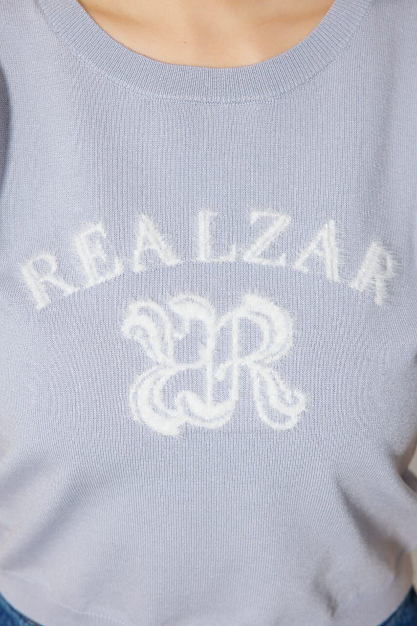 rienda「ジャガードロゴニットトップス」|ニット・セーター|