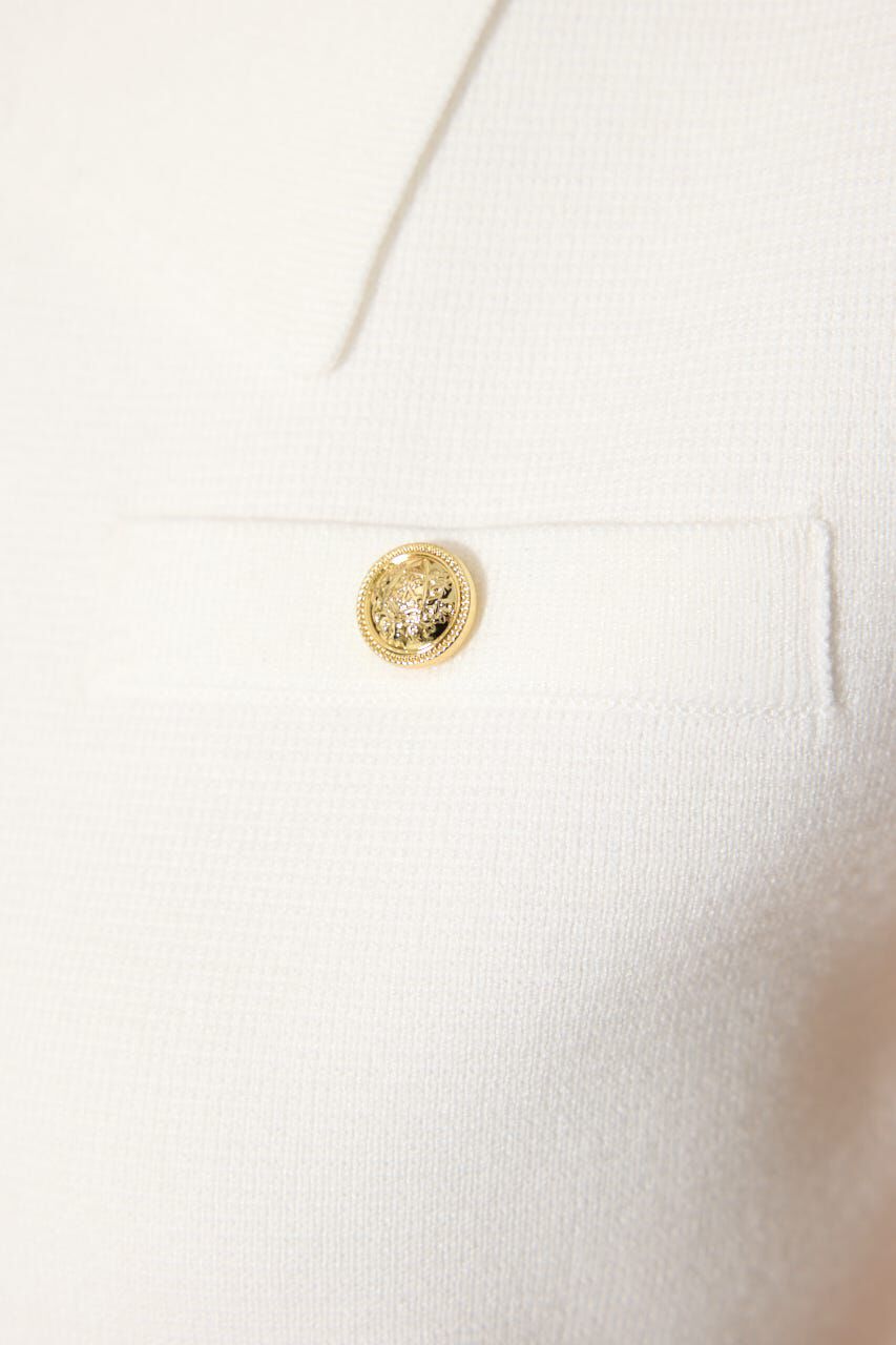 rienda「ノースリゴールドボタンニットトップス」|シャツ・ブラウス|