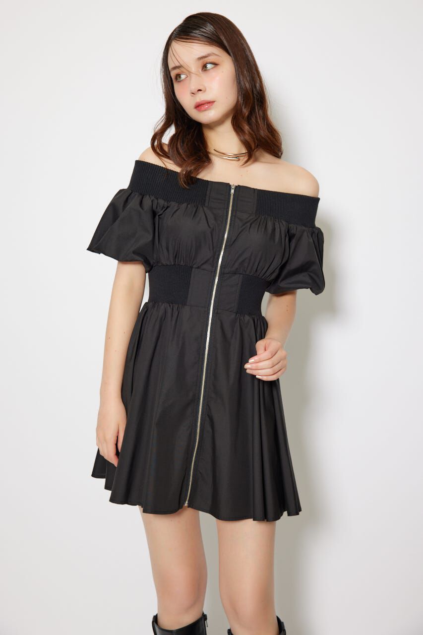 rienda「MA-1オフショルミニフレアワンピース」|ワンピース|