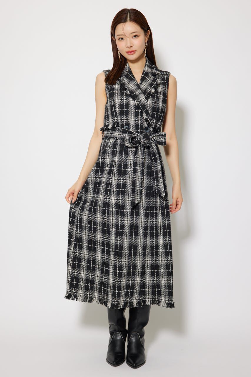 rienda「フリンジロングベスト」|ダウンベスト・ベスト|