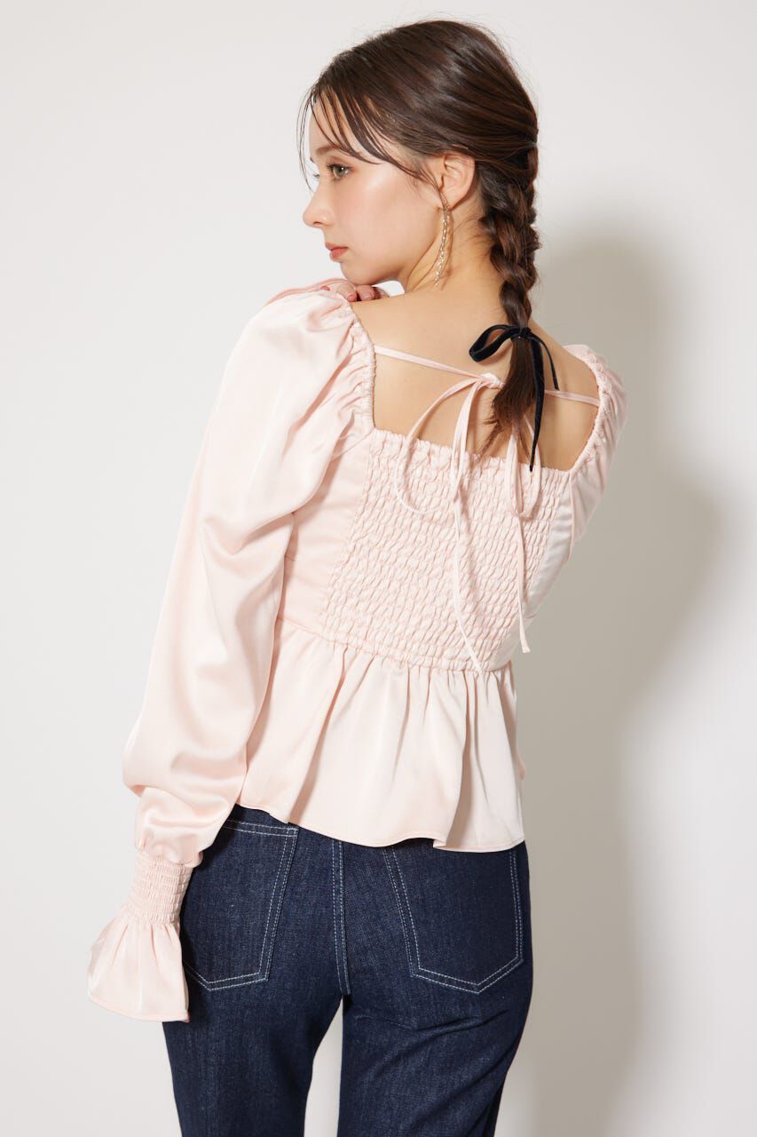 rienda「ギャザーペプラムブラウス」|シャツ・ブラウス|