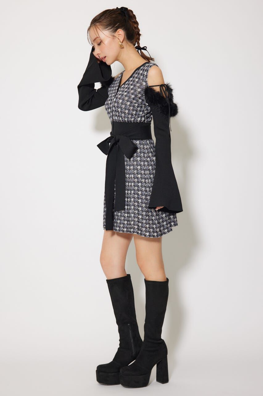 rienda「many wayフェイクファージャガードミニニットワンピース」|ワンピース|