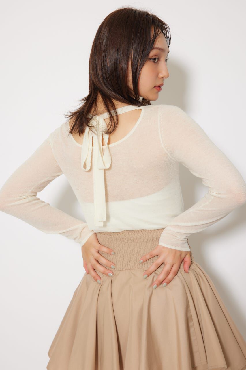 rienda「バックリボンアルパカミックスニットトップス」|ニット・セーター|