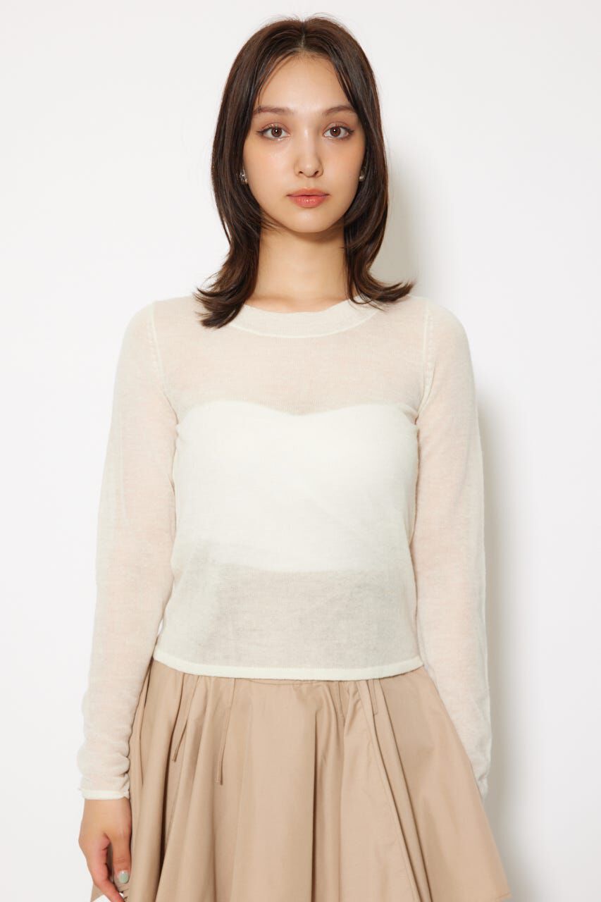 rienda「バックリボンアルパカミックスニットトップス」|ニット・セーター|