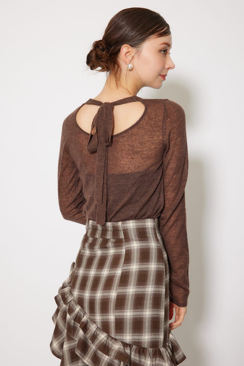 rienda「バックリボンアルパカミックスニットトップス」|ニット・セーター|