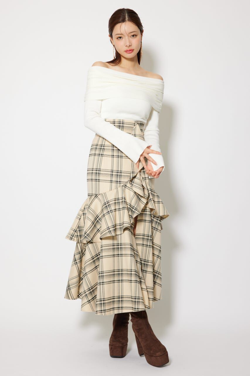 rienda「フリルスリットハイウエストスコートショートパンツ」|その他|