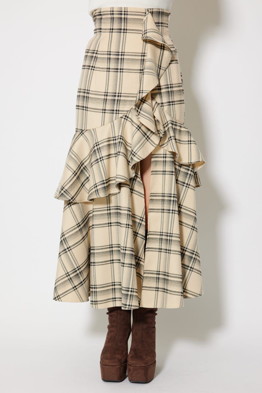 rienda「フリルスリットハイウエストスコートショートパンツ」|その他|