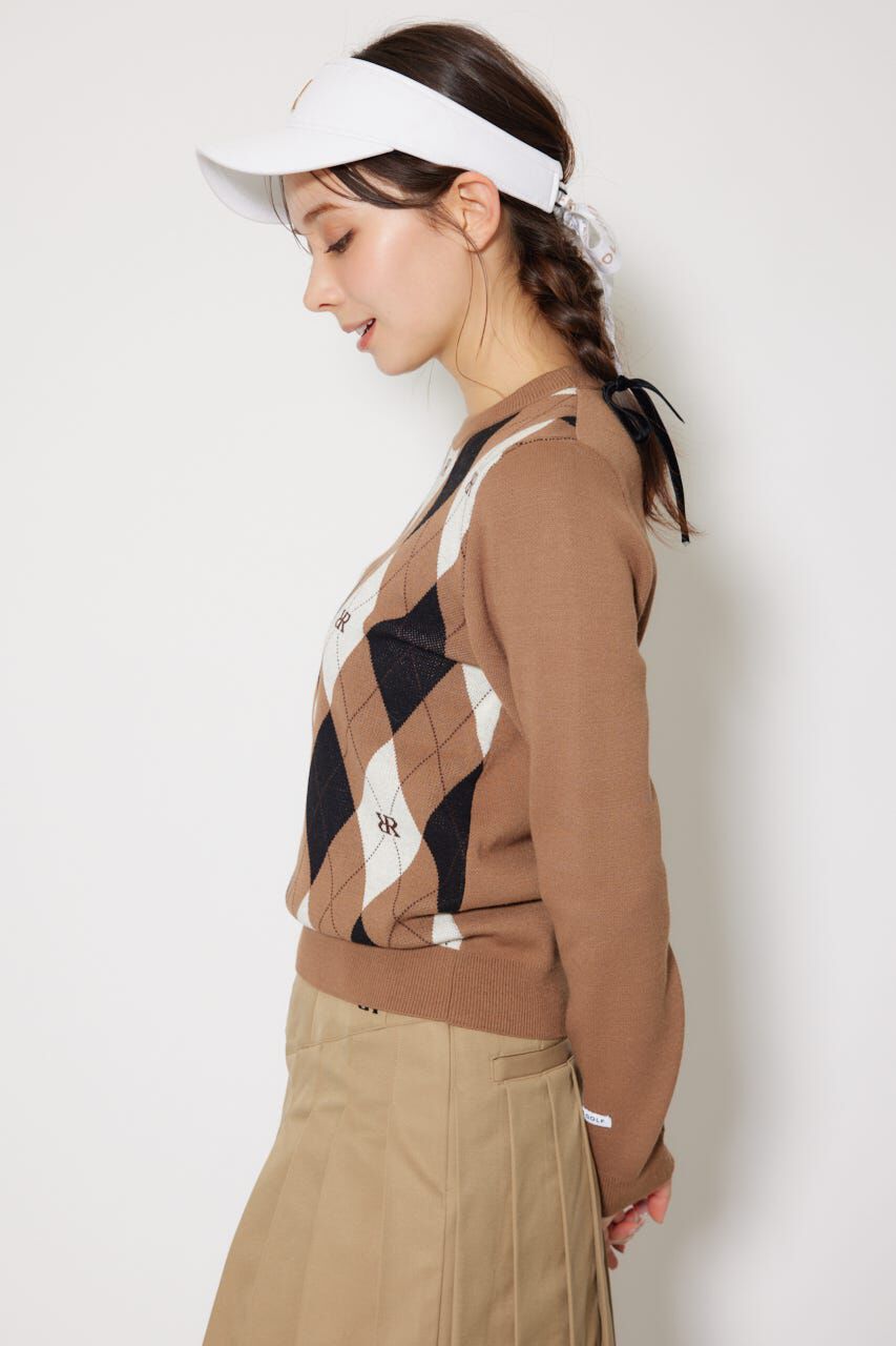 rienda「アーガイルジャガードニットトップス」|ニット・セーター|