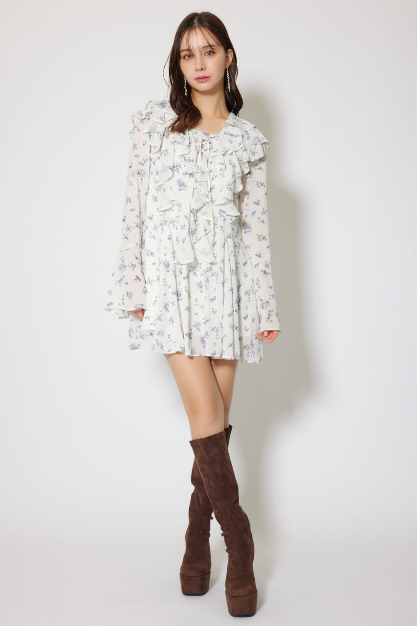 rienda「フリルフレアミニワンピース」|ワンピース|