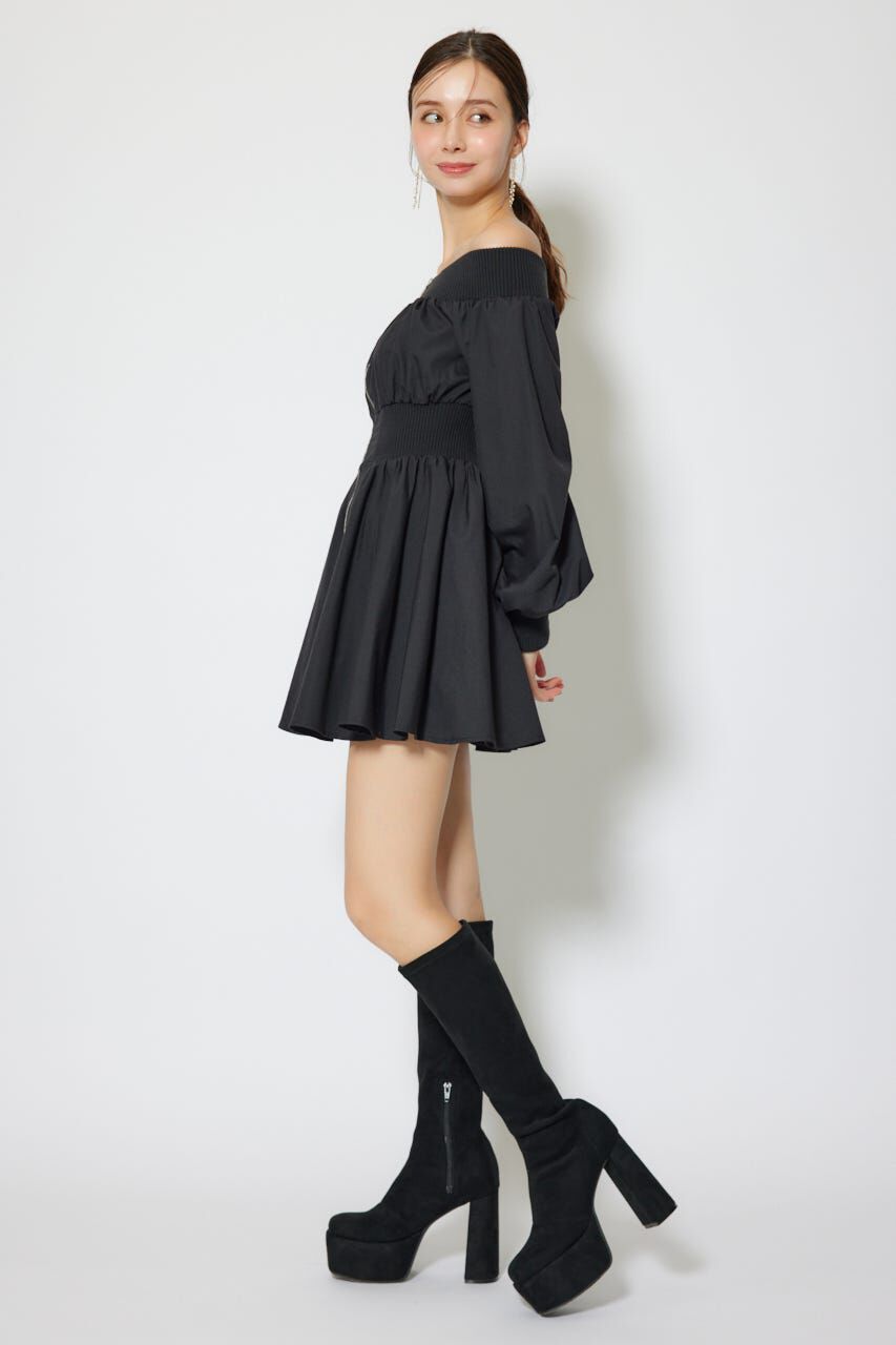 rienda「MA-1オフショルロングスリーブミニワンピース」|ワンピース|