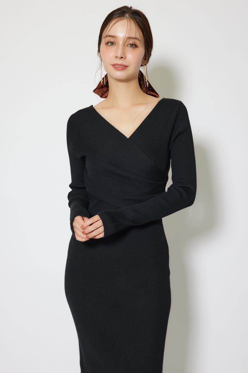 rienda「カシュクールウォッシャブルニットワンピース」|ワンピース|