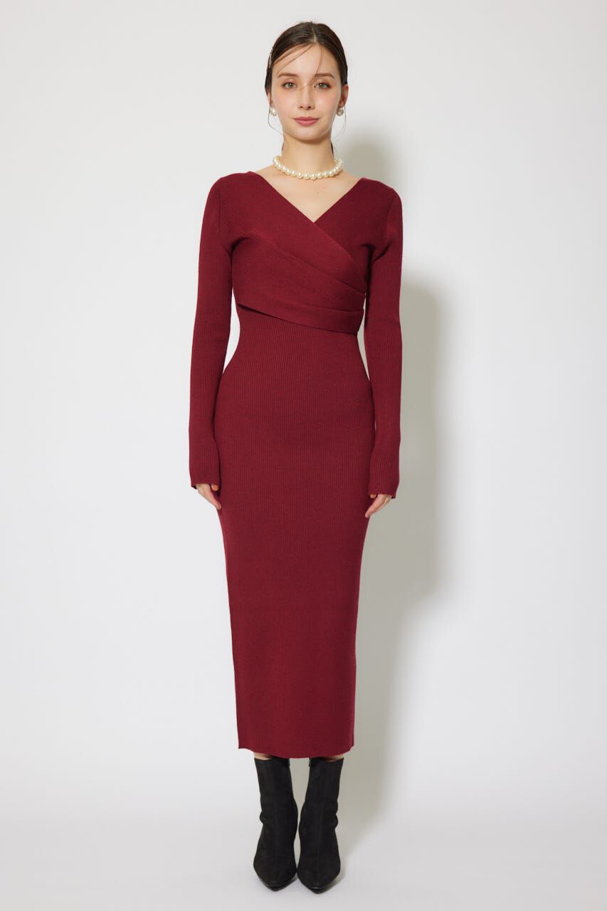 rienda「カシュクールウォッシャブルニットワンピース」|ワンピース|