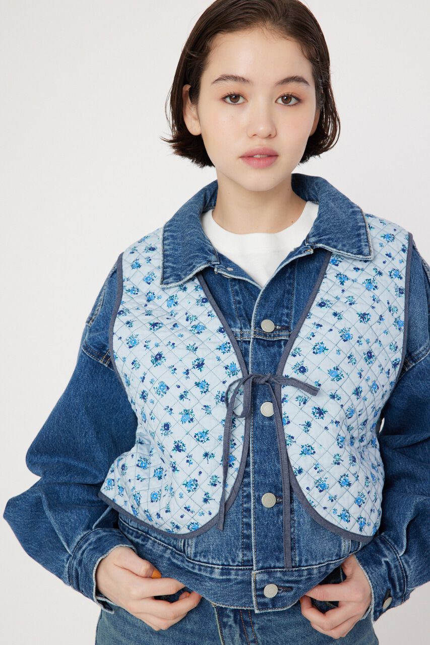 RODEO CROWNS「フラワーキルトベスト」|ダウンベスト・ベスト|