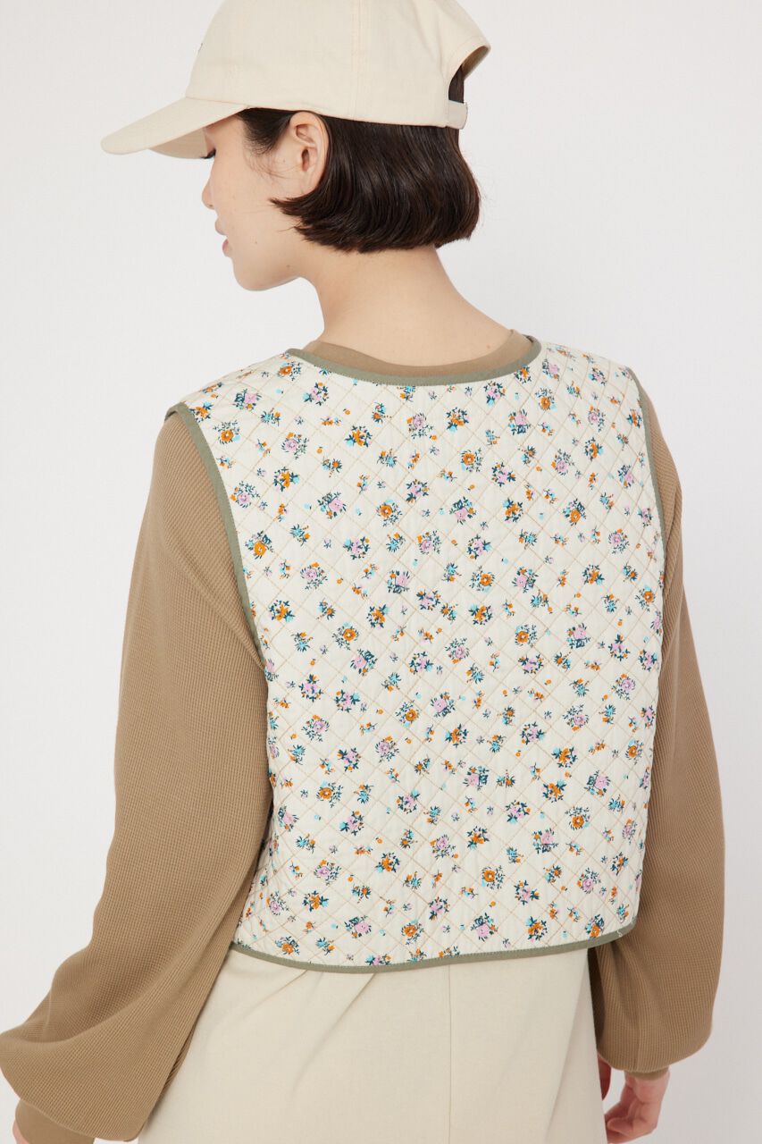 RODEO CROWNS「フラワーキルトベスト」|ダウンベスト・ベスト|