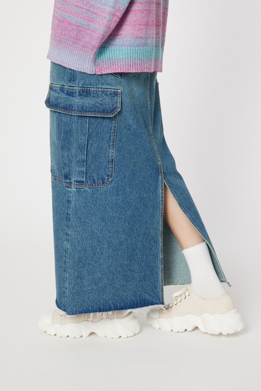 RODEO CROWNS「デニムカーゴマキシスカート」|スカート|