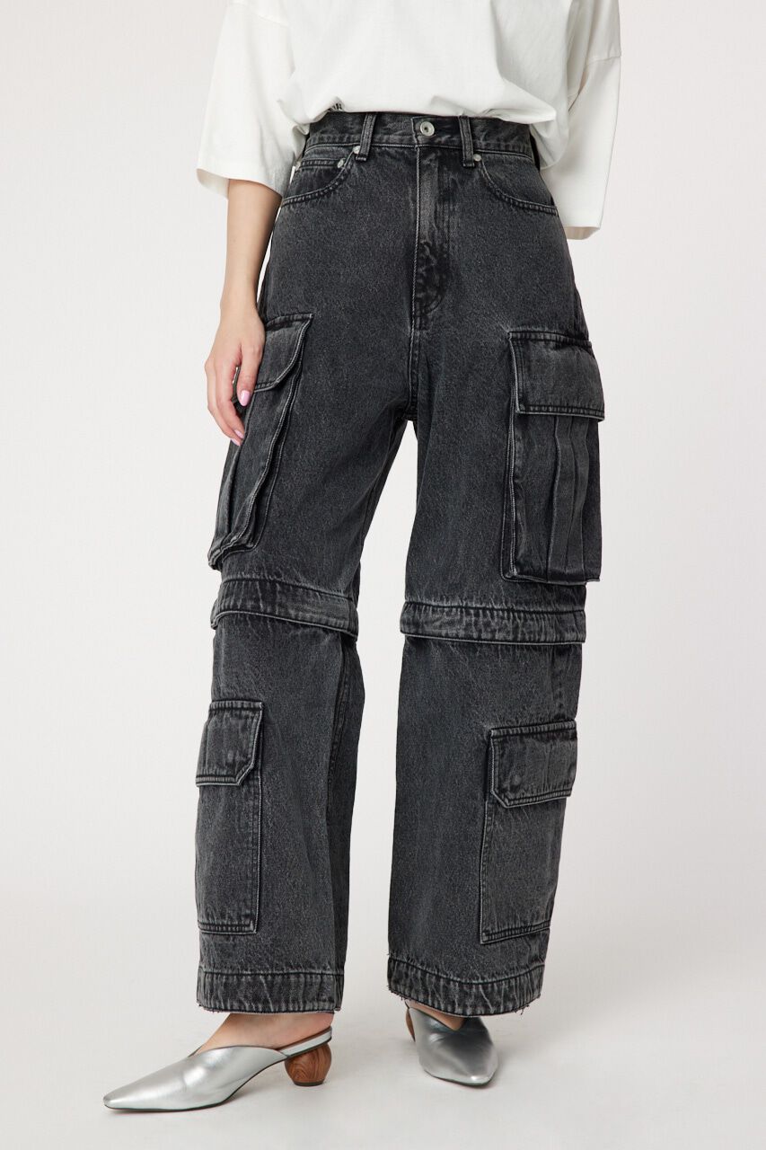 RODEO CROWNS「ケミカル2WAYカーゴデニム」|デニム|BLK