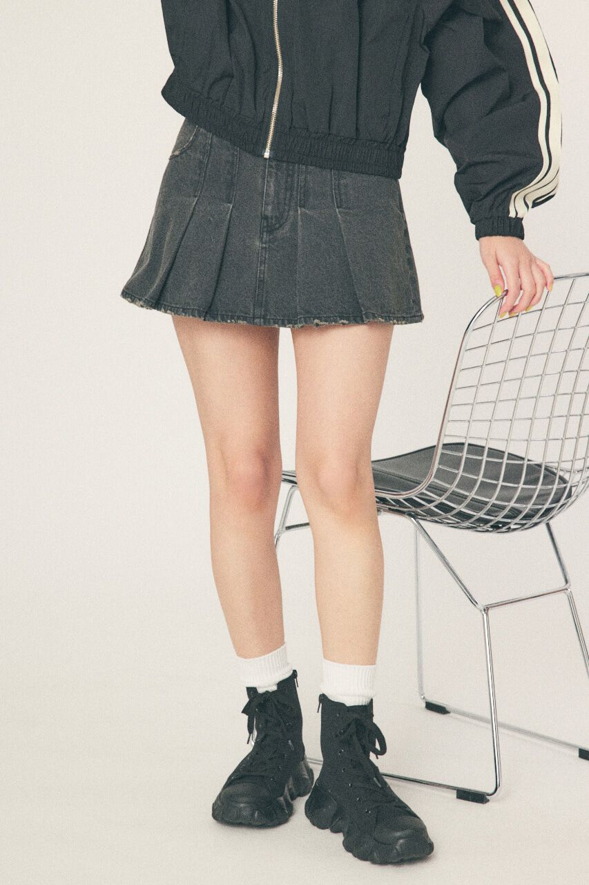 RODEO CROWNS「デニムプリーツミニスカート」|スカート|BLK
