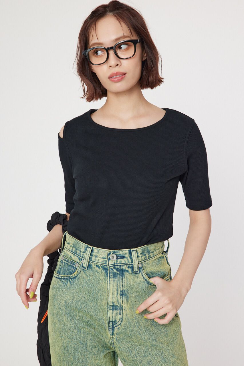 RODEO CROWNS「ショルダースリットトップス」|Tシャツ・カットソー|BLK