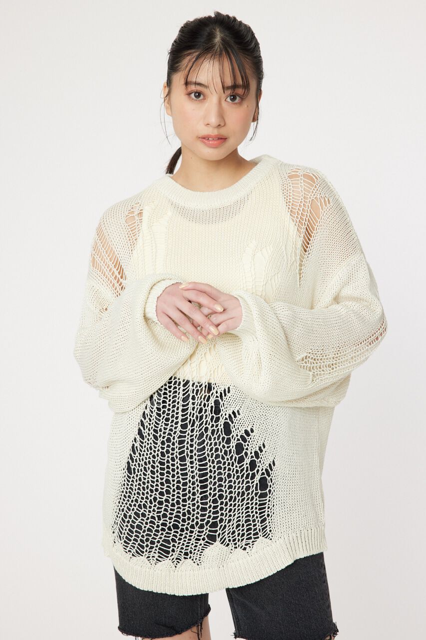 RODEO CROWNS「ダメージニットトップス」|ニット・セーター|