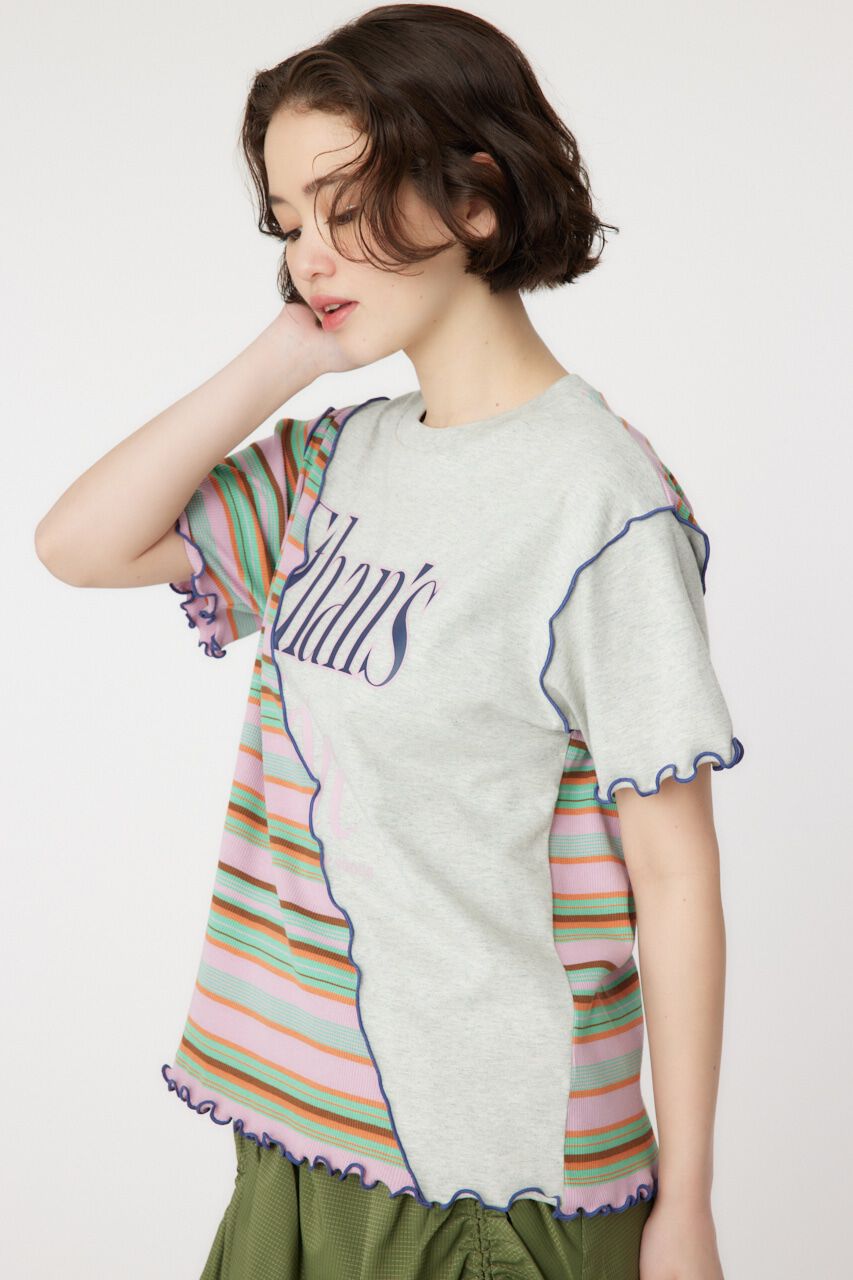 RODEO CROWNS「マルチボーダードッキングTシャツ」|Tシャツ・カットソー|