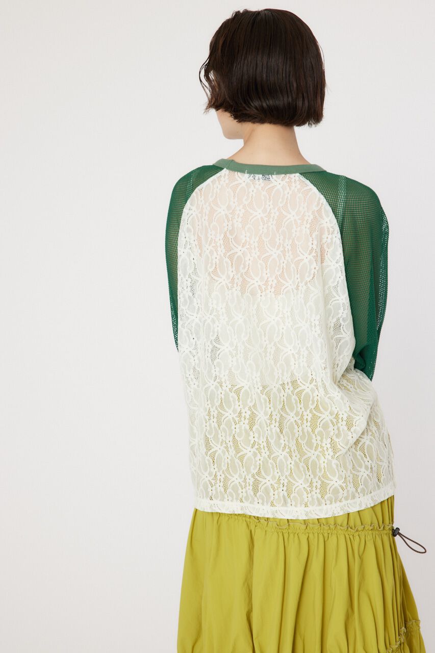 RODEO CROWNS「レースドッキングラグランシアートップス」|Tシャツ・カットソー|