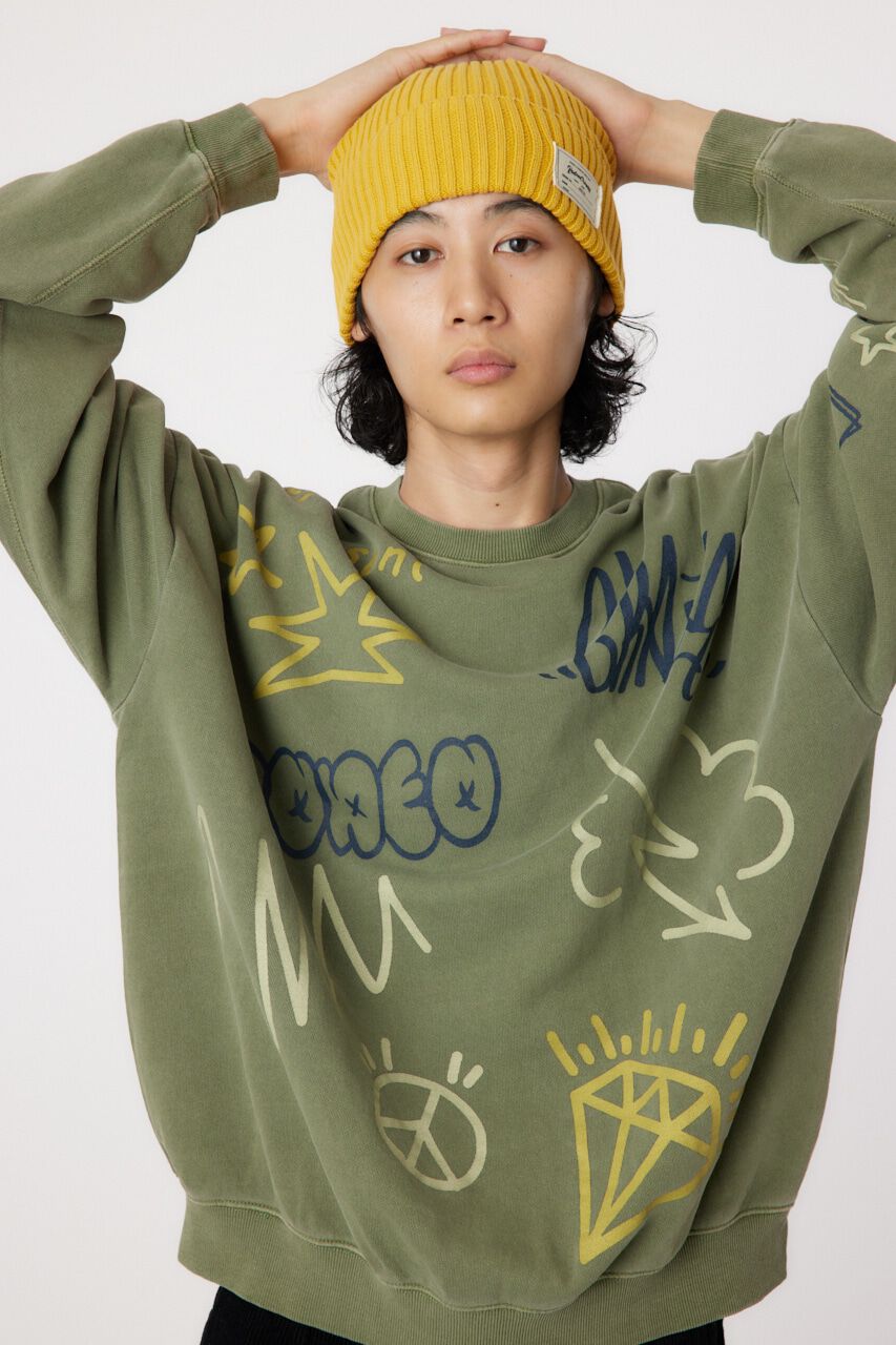 RODEO CROWNS「ピグメントラクガキスウェット」|パーカー|