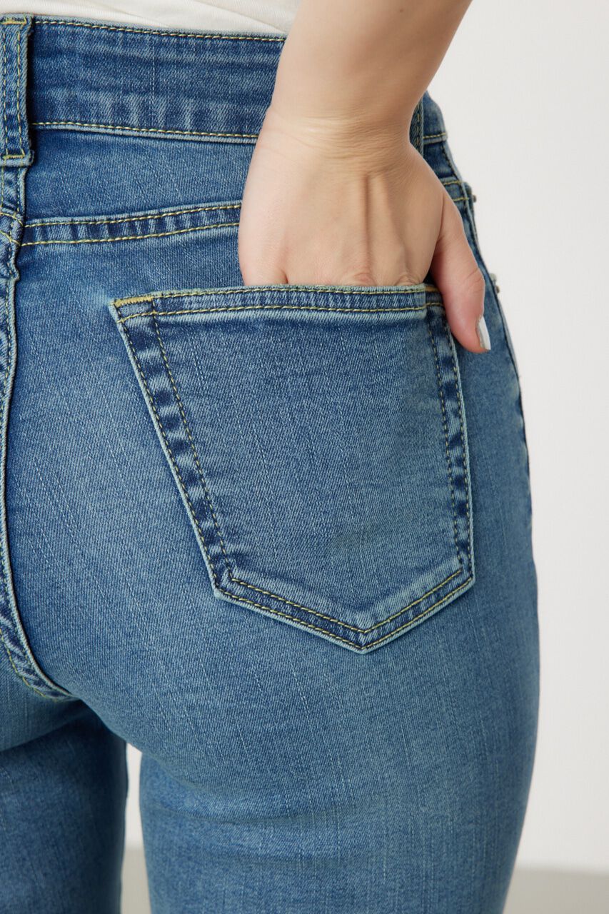 RODEO CROWNS「カットオフUSEDスリムフレアデニム」|デニム|