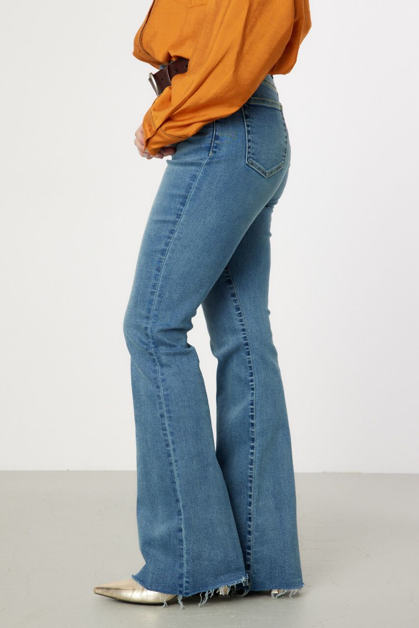 RODEO CROWNS「カットオフUSEDスリムフレアデニム」|デニム|