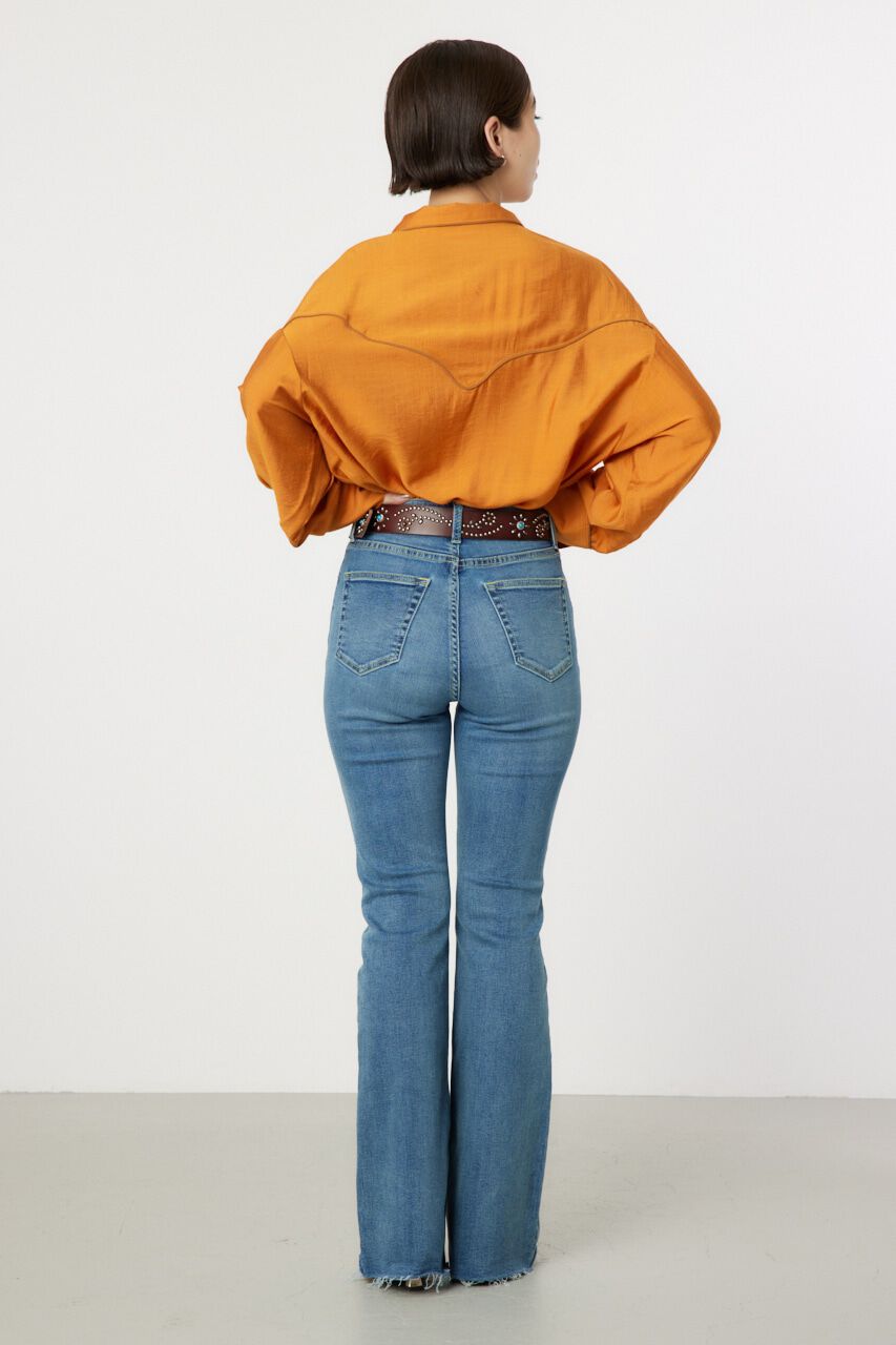 RODEO CROWNS「カットオフUSEDスリムフレアデニム」|デニム|