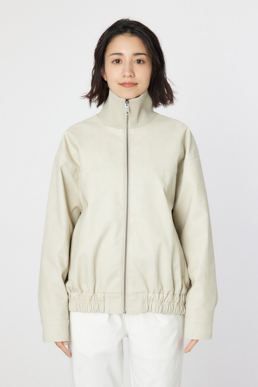 RODEO CROWNS「ヴィンテージFレザーハイネックリブブルゾン」|ブルゾン・スタジャン|