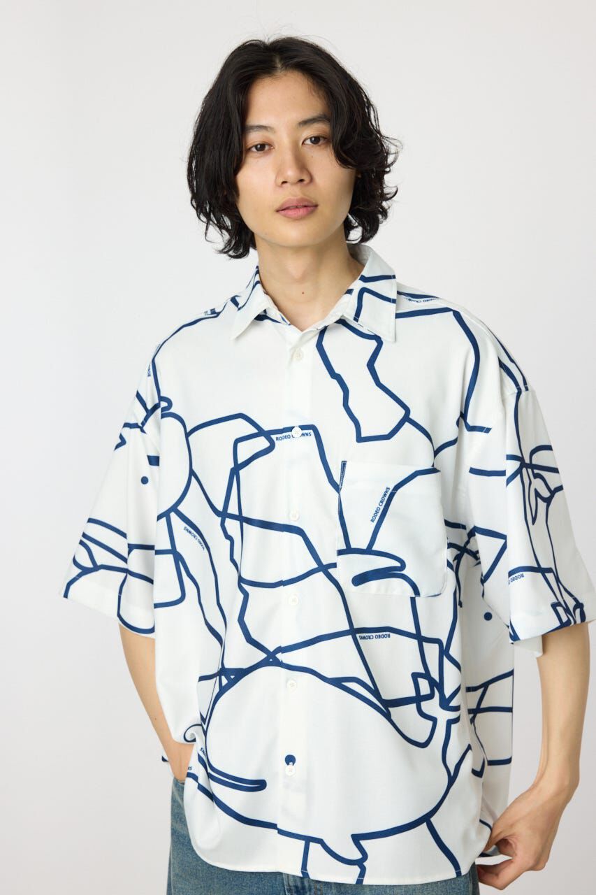 RODEO CROWNS「アブストラクトホエールシャツ」|シャツ・ブラウス|