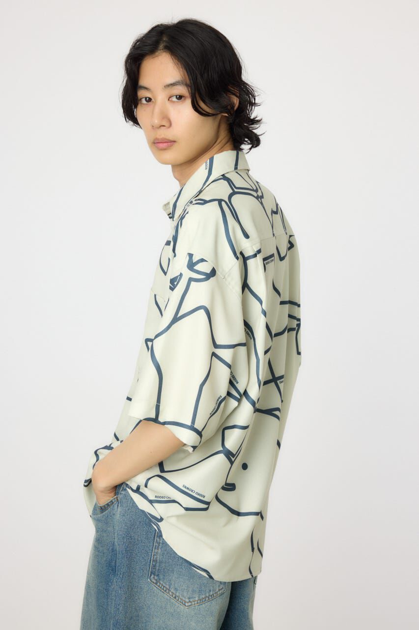 RODEO CROWNS「アブストラクトホエールシャツ」|シャツ・ブラウス|