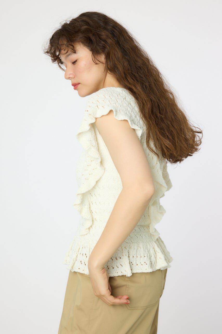 RODEO CROWNS「2WAYフリルクロシェニットトップス」|タンクトップ|