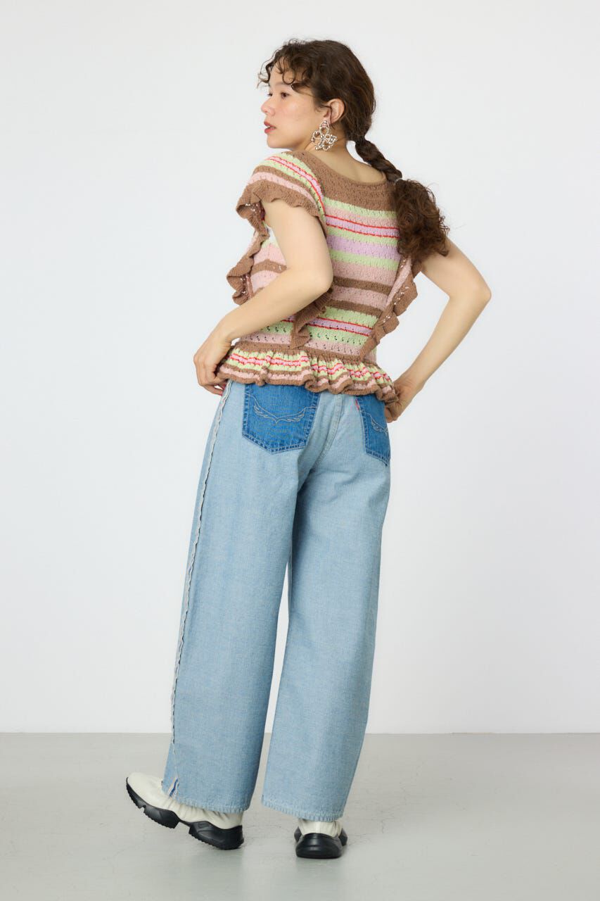 RODEO CROWNS「2WAYフリルクロシェニットトップス」|タンクトップ|