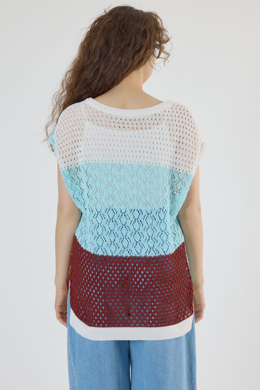 RODEO CROWNS「2WAY パッチワークニットベスト」|タンクトップ|